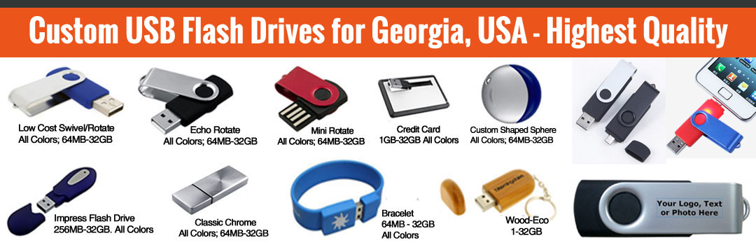 Custom USB flash drives for Georgia, USA